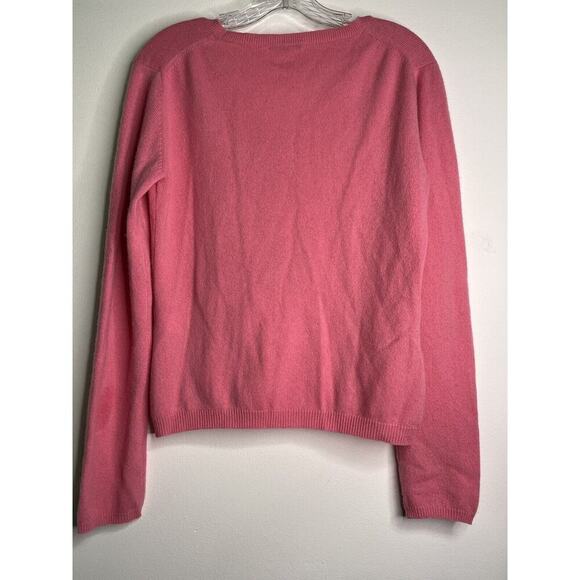 Cash Ca England Cashmere Sweater Large Bright Pink Long Sleeves - Picture 5 of 9